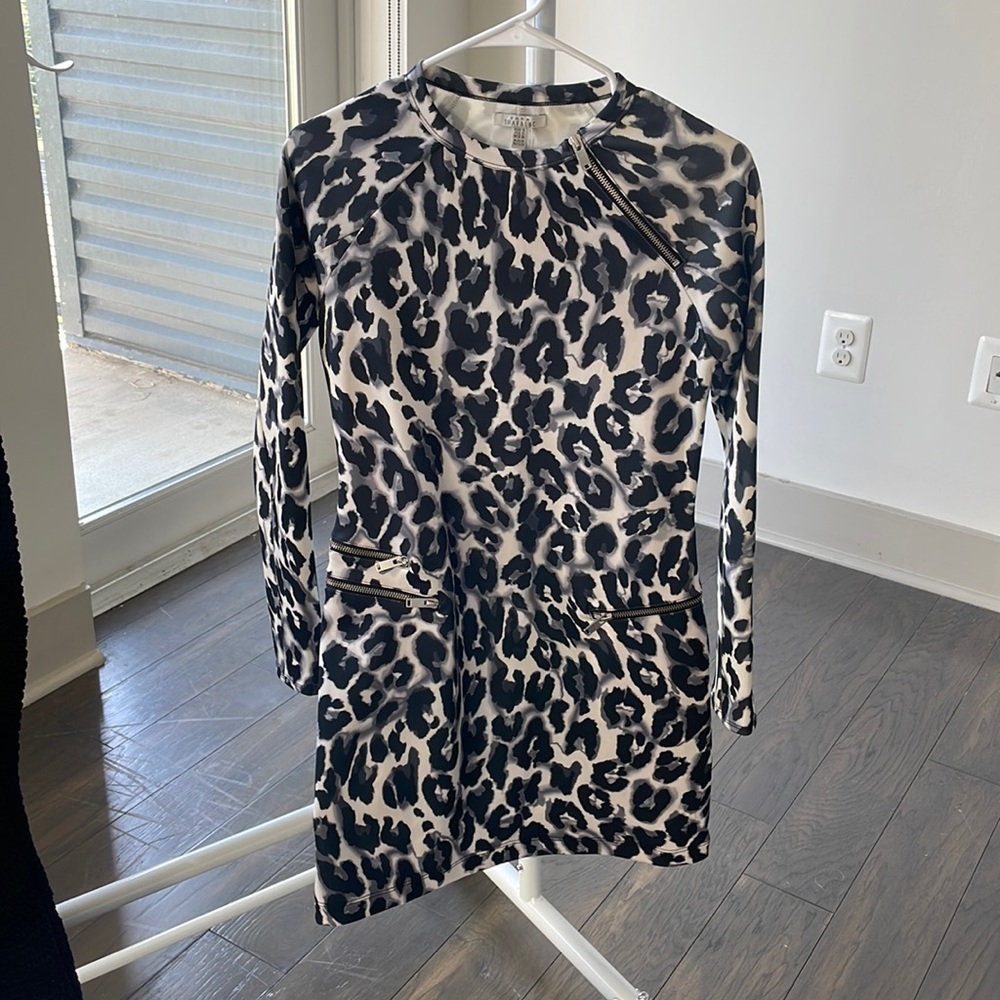 Leopard Print Dress with Zipper Detail